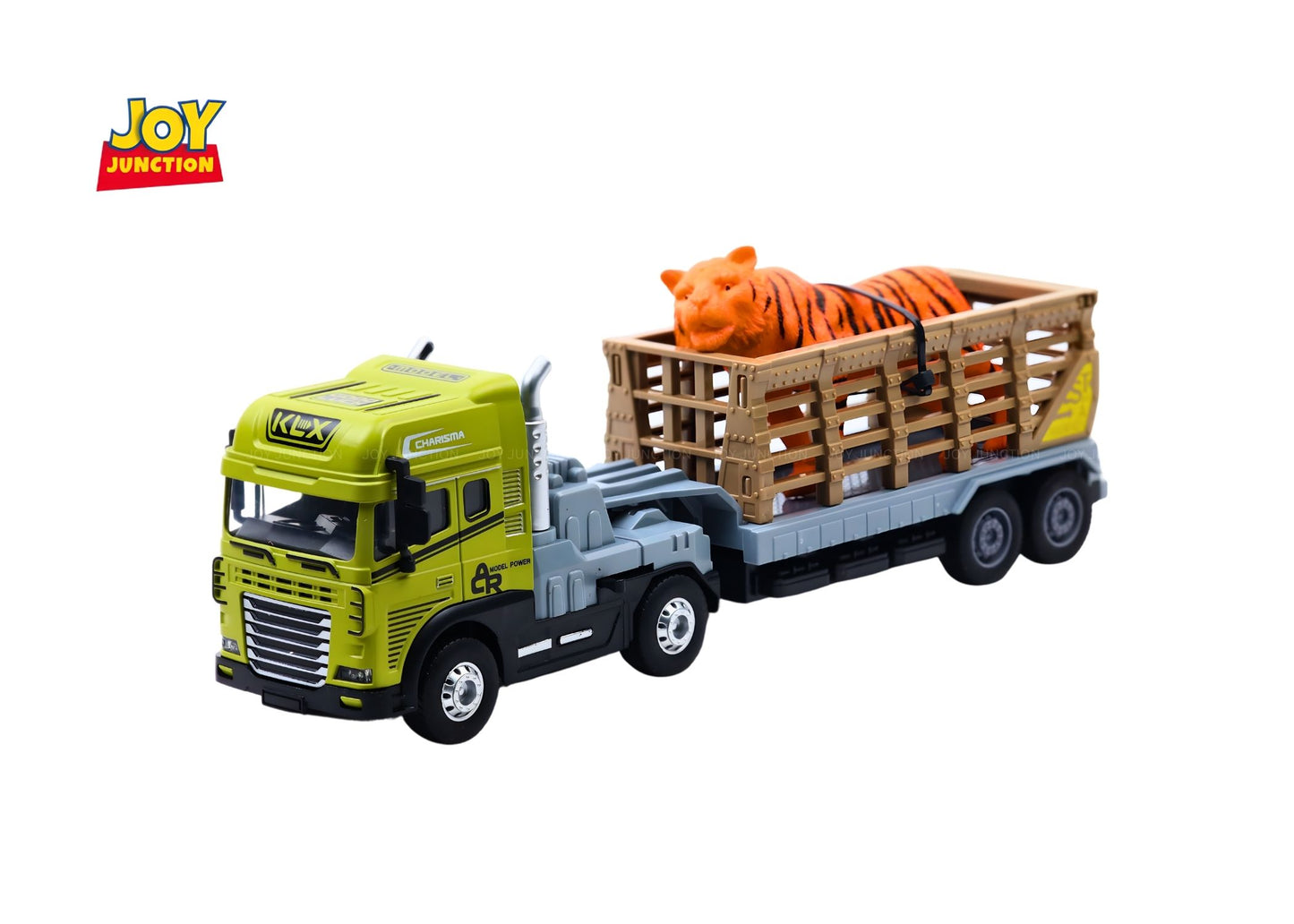 1:24 Scale Rescue Trailer Truck Toy with Tiger Figure – Pull Back Action