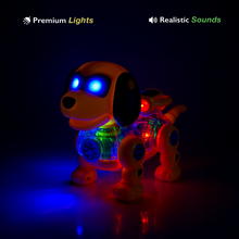 Mechanical Gear Drive Dog - Interactive Robot Toy with Lights & Music
