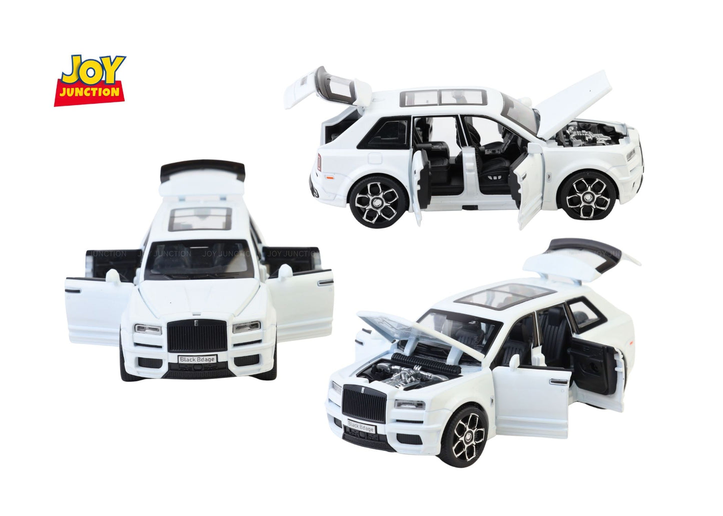 Rols Royce Cullinan Black Badge 1:32 Scale Diecast Car – Metal Toy SUV with Lights, Sound & Pull-Back Action