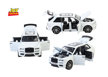 Rols Royce Cullinan Black Badge 1:32 Scale Diecast Car – Metal Toy SUV with Lights, Sound & Pull-Back Action