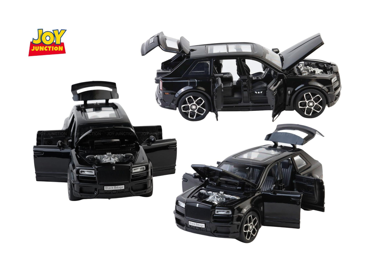 Rols Royce Cullinan Black Badge 1:32 Scale Diecast Car – Metal Toy SUV with Lights, Sound & Pull-Back Action