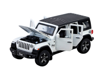 Jeep Rubigon Diecast Car 1:32 Scale – Metal Model with Lights, Sound & Pull-Back Action