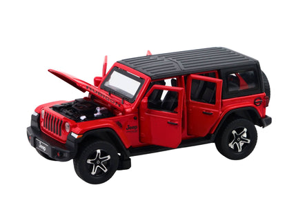 Jeep Rubigon Diecast Car 1:32 Scale – Metal Model with Lights, Sound & Pull-Back Action