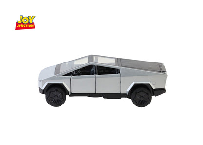 Teslaa Cyber Truck Pickup 1:24 Scale Diecast Car – Alloy Metal Toy with Pull-Back Action, Lights, Music & Openable Doors