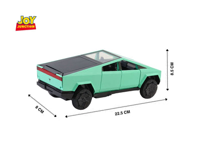 Teslaa Cyber Truck Pickup 1:24 Scale Diecast Car – Alloy Metal Toy with Pull-Back Action, Lights, Music & Openable Doors