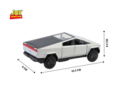 Teslaa Cyber Truck Pickup 1:24 Scale Diecast Car – Alloy Metal Toy with Pull-Back Action, Lights, Music & Openable Doors
