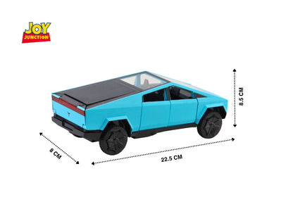 Teslaa Cyber Truck Pickup 1:24 Scale Diecast Car – Alloy Metal Toy with Pull-Back Action, Lights, Music & Openable Doors
