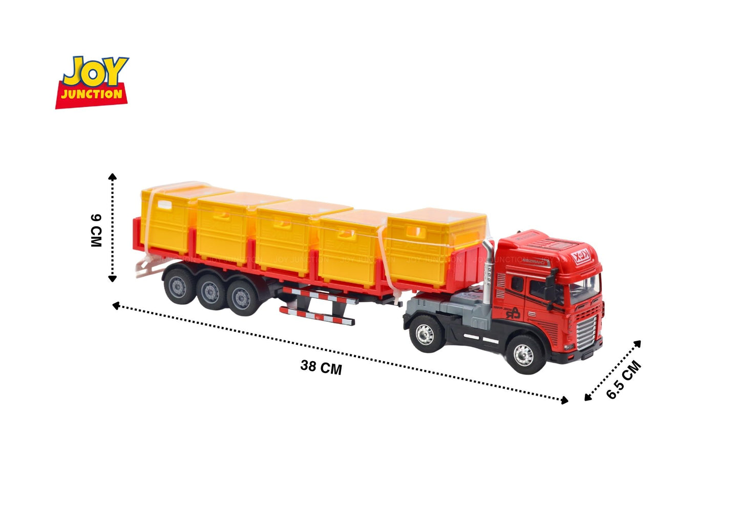1:24 Scale Transporter Construction Truck Toy with Trailer – Pull Back Action