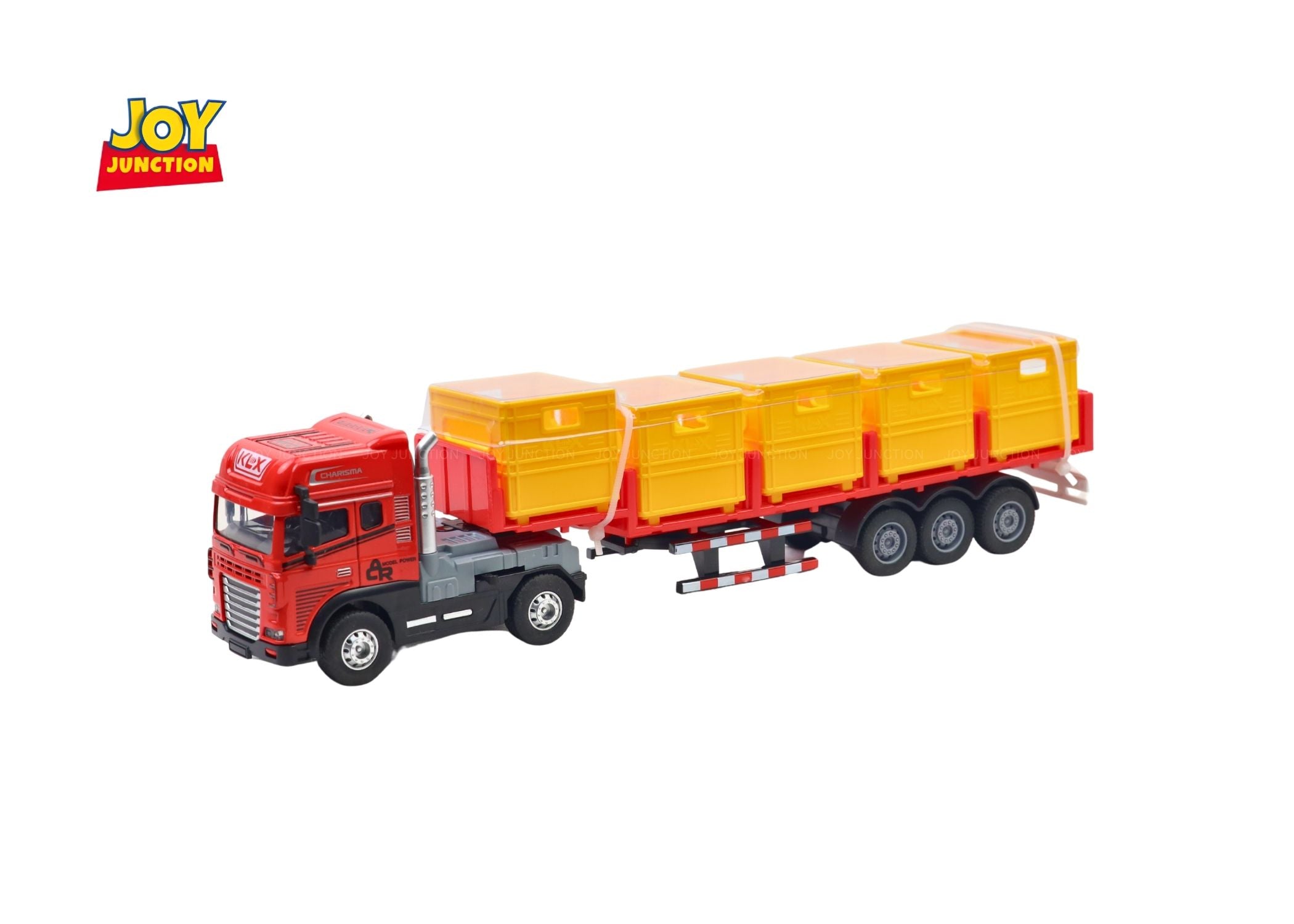 1:24 Scale Transporter Construction Truck Toy with Trailer – Pull Back Action