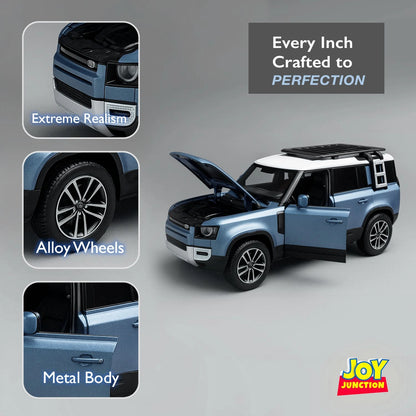 Land Roverr Defenderr 1:32 Scale Diecast Pull Back Toy Car with Openable Doors, Lights & Engine Sound