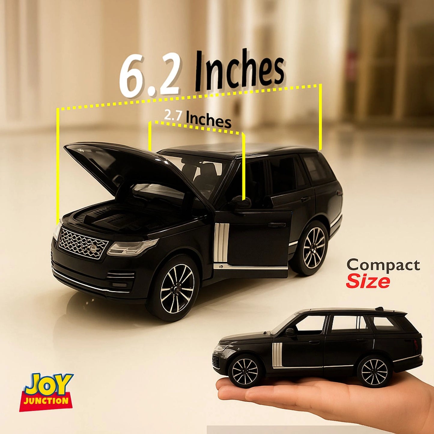 Range Roverr Defenderr 1:32 Scale Diecast Pull Back Toy Car with Lights, Engine Sound & Openable Doors