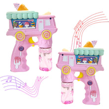 Electric Bubble Gun Toy for Kids – Ice Cream Bubble Shooter with Lights, Music & 2 Bubble Liquid Bottles
