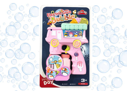 Electric Bubble Gun Toy for Kids – Ice Cream Bubble Shooter with Lights, Music & 2 Bubble Liquid Bottles