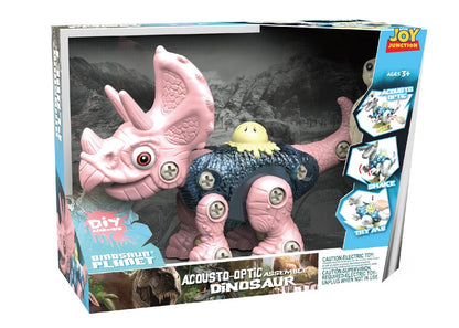 DIY Dinosaur Building Toy with Lights & Sound – Take Apart Triceratops Construction Set for Kids