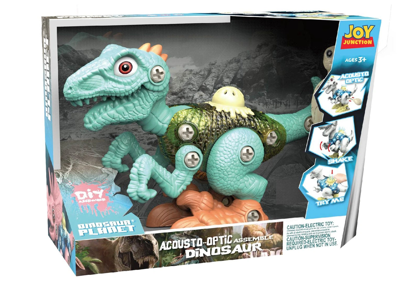 DIY Dinosaur Building Toy with Lights & Sound – Take Apart Construction Set with Screwdriver for Kids
