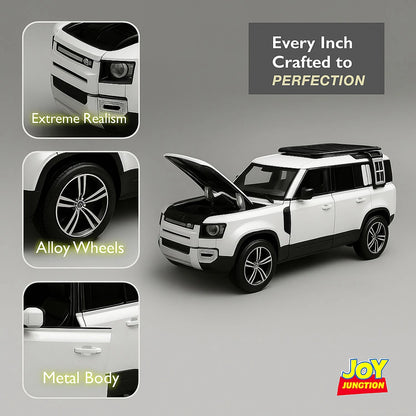 Land Roverr Defenderr 1:32 Scale Diecast Pull Back Toy Car with Openable Doors, Lights & Engine Sound
