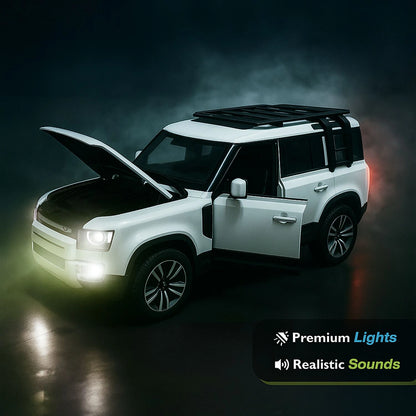 Land Roverr Defenderr 1:32 Scale Diecast Pull Back Toy Car with Openable Doors, Lights & Engine Sound