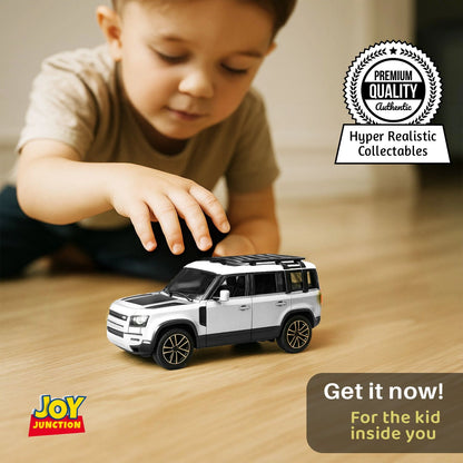 Land Roverr Defenderr 1:32 Scale Diecast Pull Back Toy Car with Openable Doors, Lights & Engine Sound