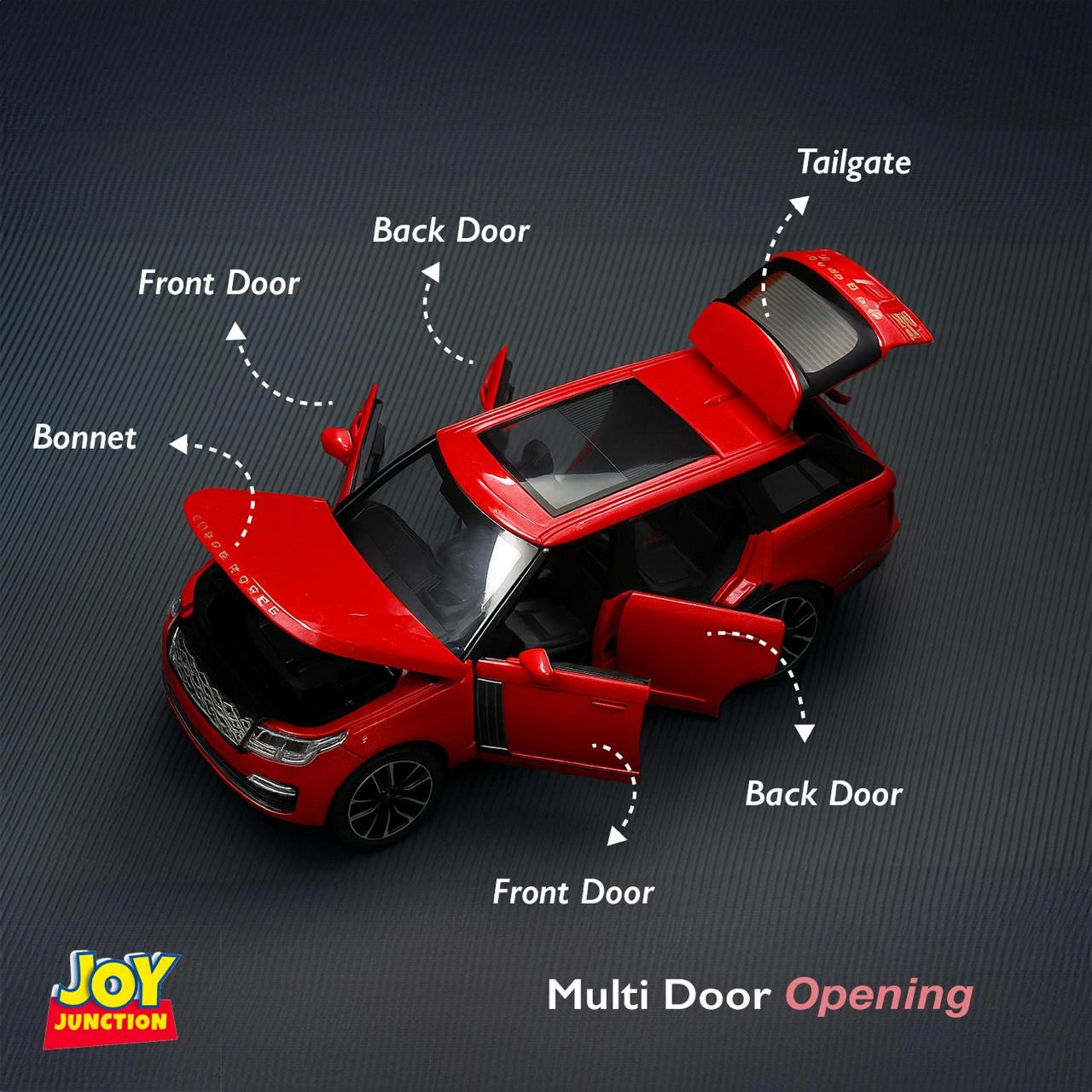 Range Roverr Defenderr 1:32 Scale Diecast Pull Back Toy Car with Lights, Engine Sound & Openable Doors