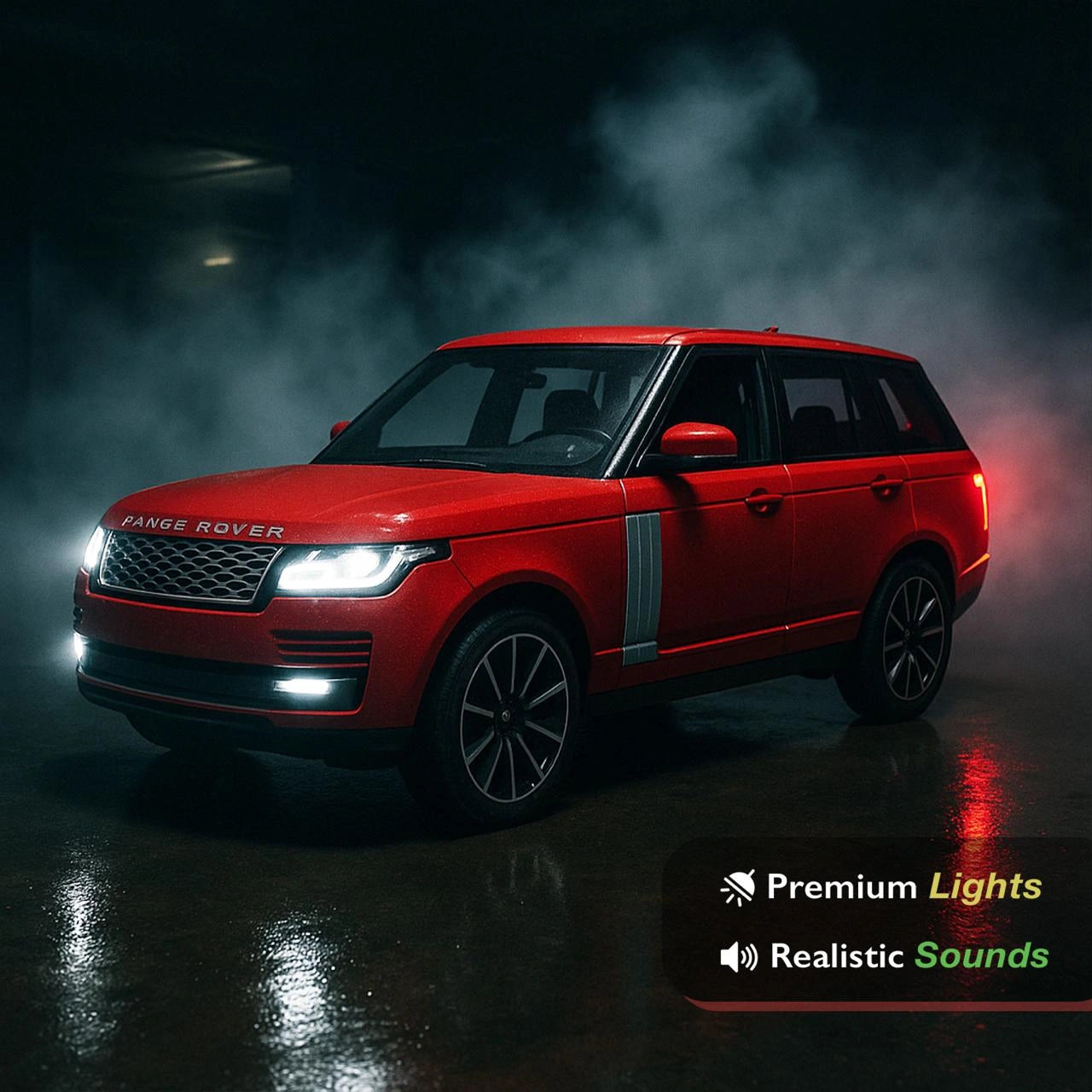 Range Roverr Defenderr 1:32 Scale Diecast Pull Back Toy Car with Lights, Engine Sound & Openable Doors