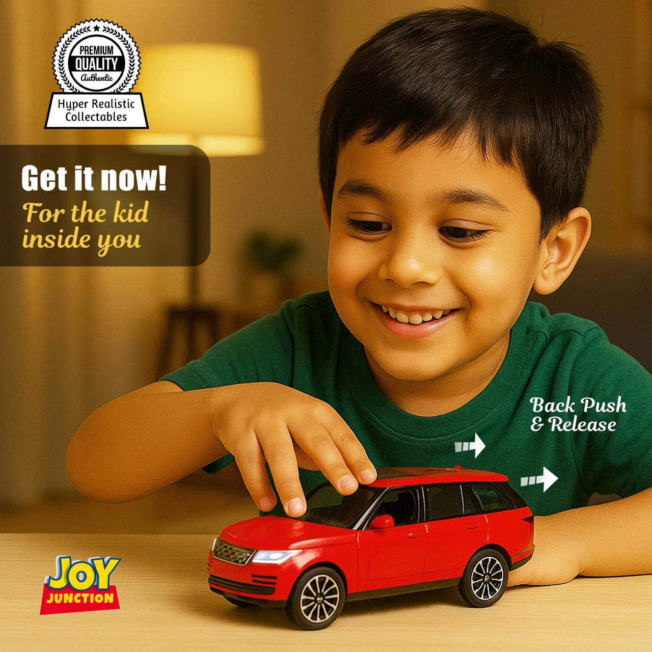 Range Roverr Defenderr 1:32 Scale Diecast Pull Back Toy Car with Lights, Engine Sound & Openable Doors