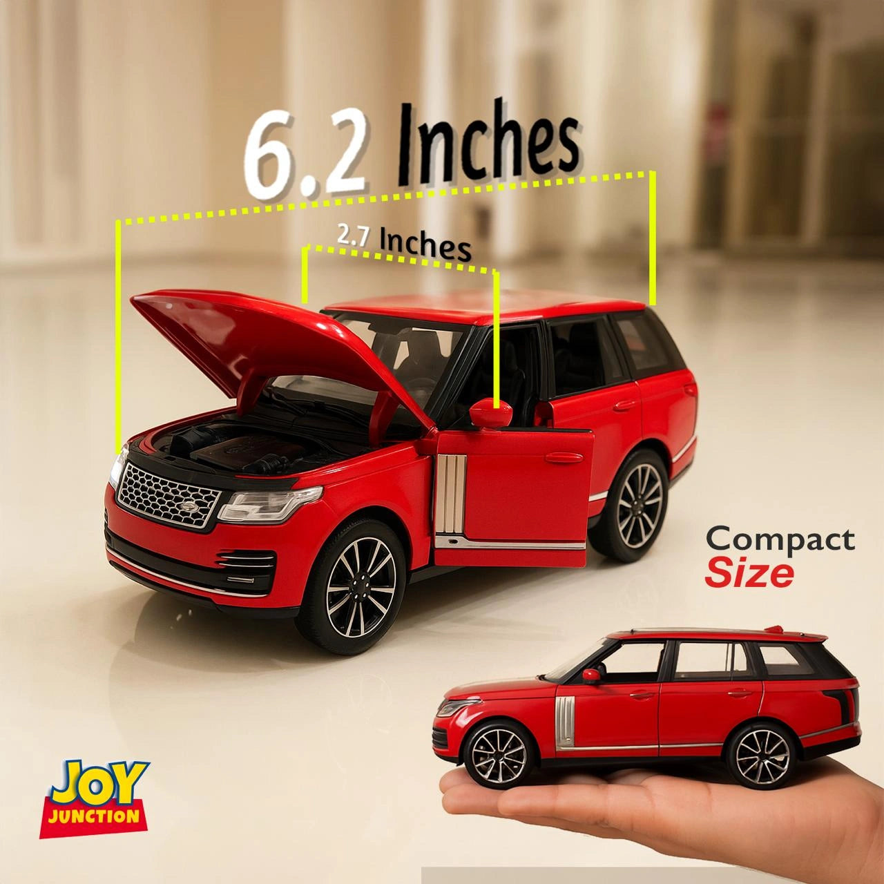Range Roverr Defenderr 1:32 Scale Diecast Pull Back Toy Car with Lights, Engine Sound & Openable Doors