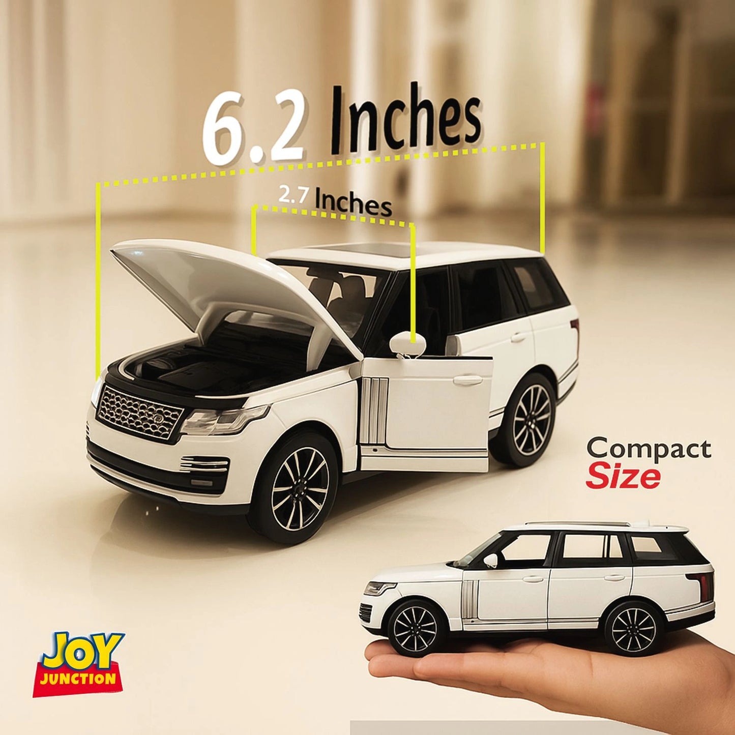 Range Roverr Defenderr 1:32 Scale Diecast Pull Back Toy Car with Lights, Engine Sound & Openable Doors