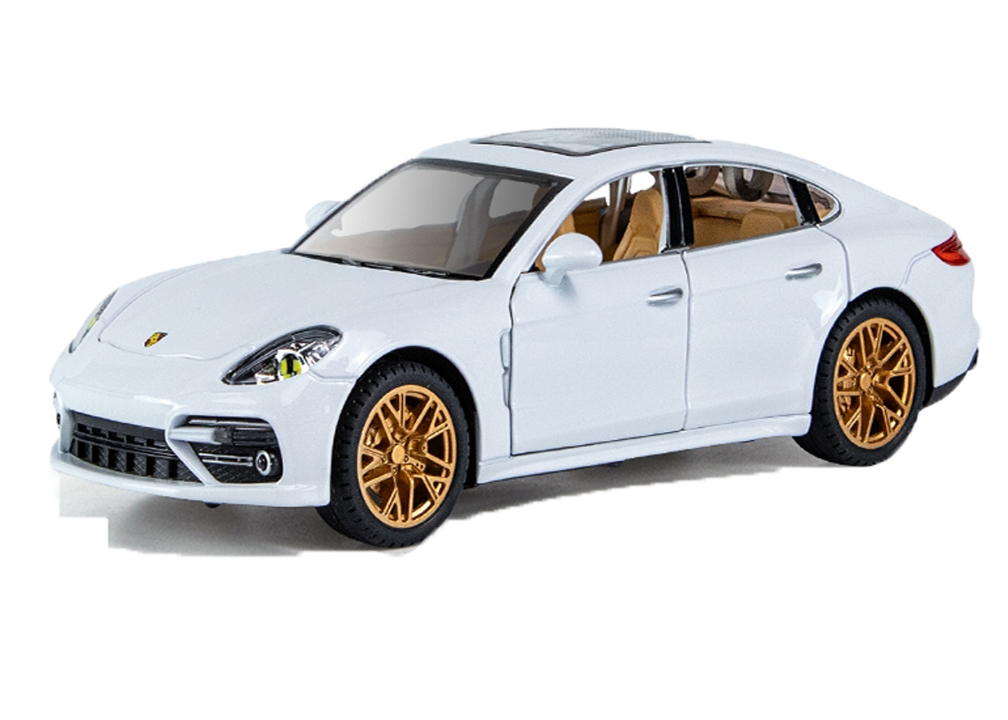 Porshe Panemera Metal Toy Car – 1:24 Die-Cast Pull-Back Model with Lights, Sound & Openable Doors