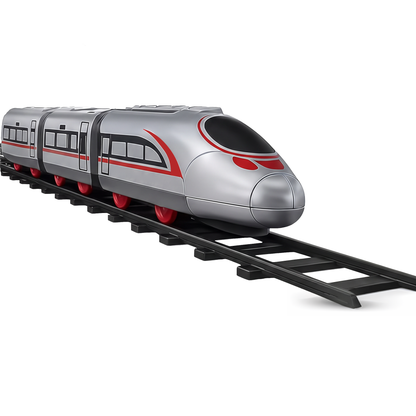 Bullet Train Set for Kids - 13 Pc Railway Track, Motorized Rail Playset (Battery Operated)