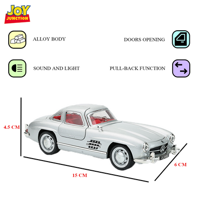 Mercedez Benzz 300SL Diecast Car 1:32 Scale – Metal Model with Lights, Sound & Pull-Back Action - Image 14