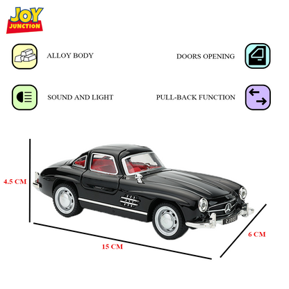 Mercedez Benzz 300SL Diecast Car 1:32 Scale – Metal Model with Lights, Sound & Pull-Back Action - Image 4