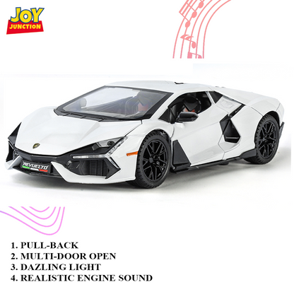 Lamborghini Daniel Street 1:24 Scale Alloy Metal Pullback Toy car with Openable Doors Light Music