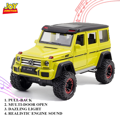 Mercediz-Benzz G Wagonn G500 1:24 Scale Die-cast Pull Back Toy Car with Openable Doors, Light & Music