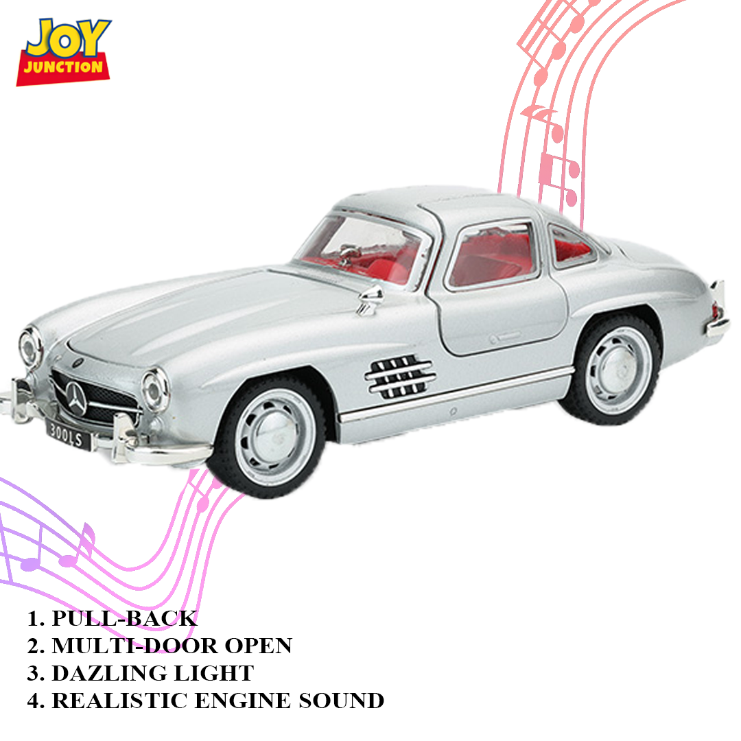 Mercedez Benzz 300SL Diecast Car 1:32 Scale – Metal Model with Lights, Sound & Pull-Back Action - Image 15
