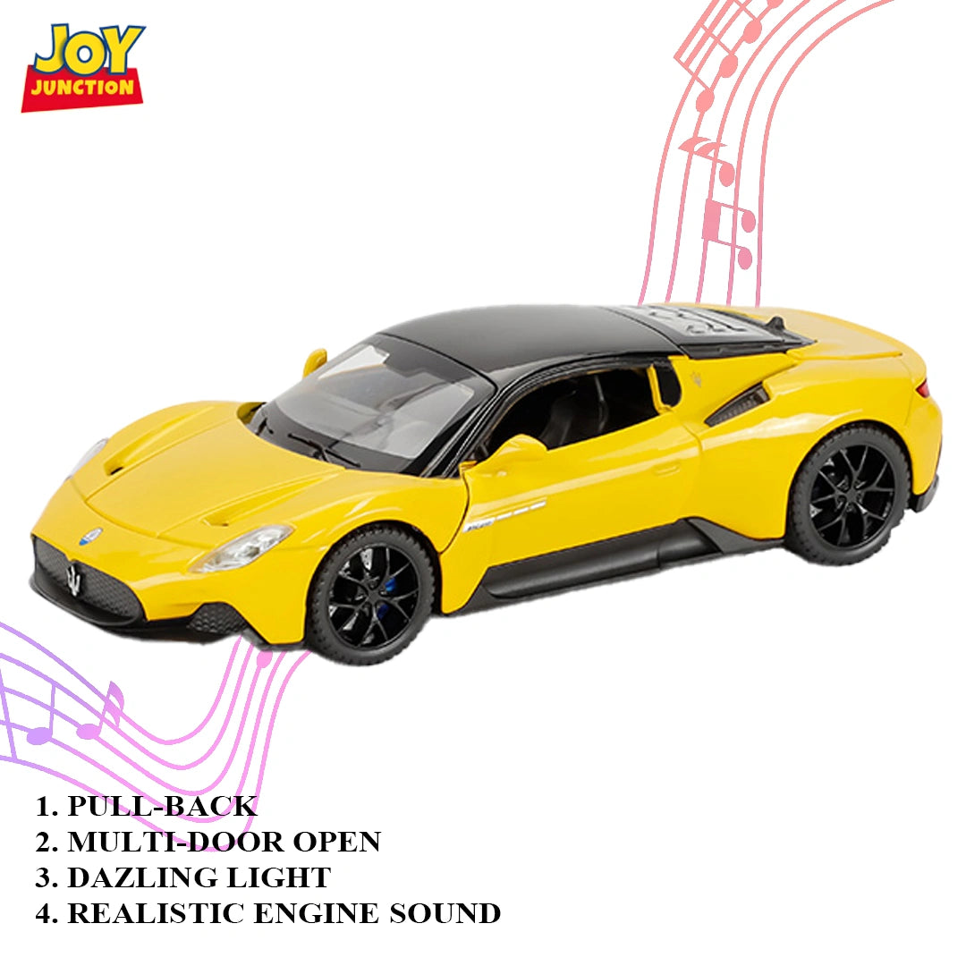 Masarati MC200 Diecast Car 1:32 Scale – Metal Model with Lights, Sound & Pull-Back Action