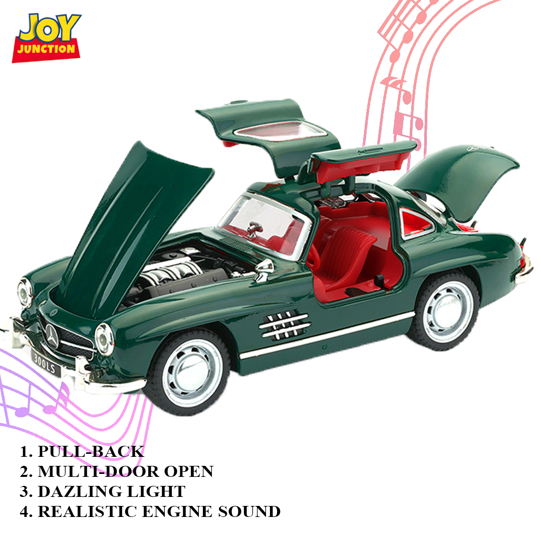 Mercedez Benzz 300SL Diecast Car 1:32 Scale – Metal Model with Lights, Sound & Pull-Back Action - Image 10