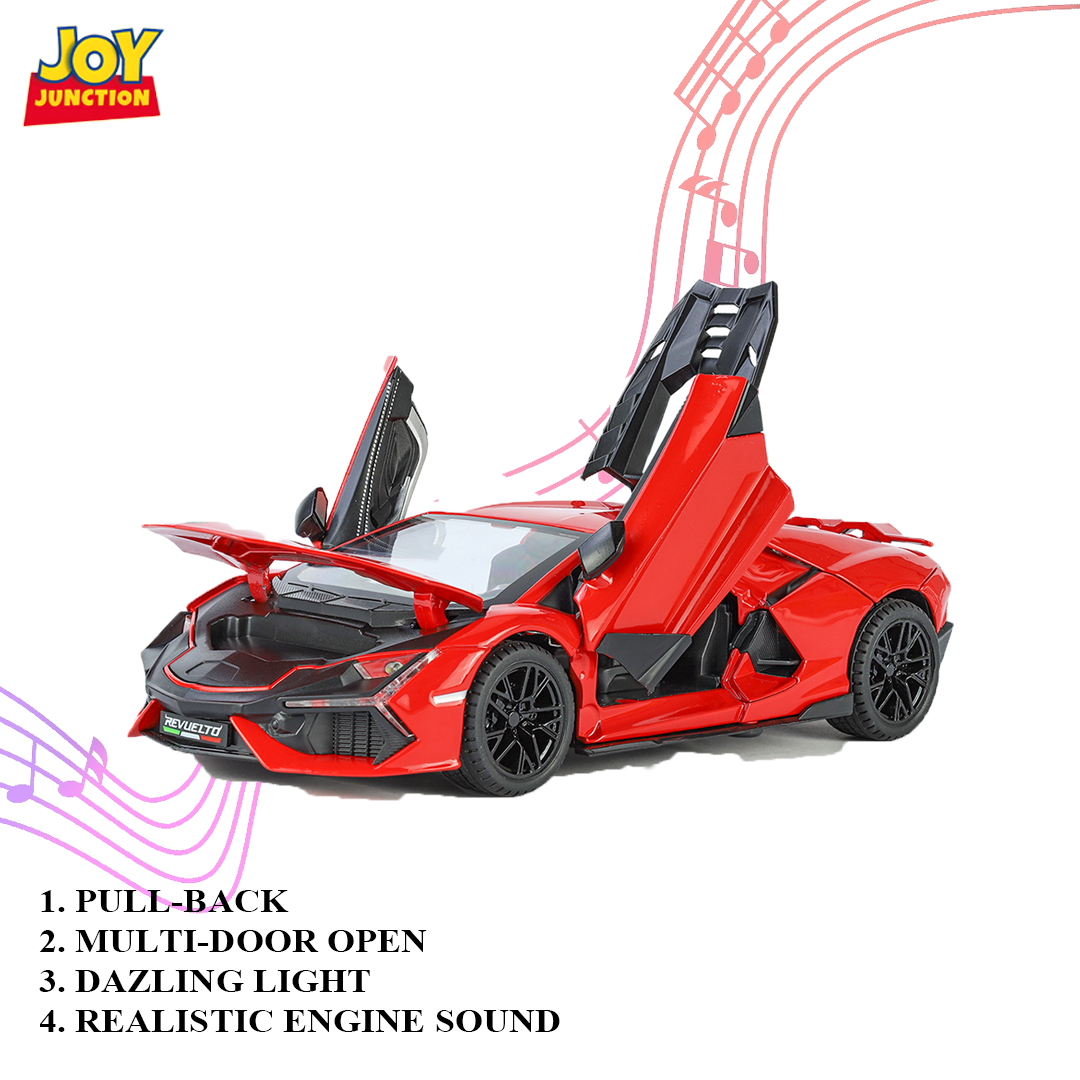 Lamborghini Daniel Street 1:24 Scale Alloy Metal Pullback Toy car with Openable Doors Light Music