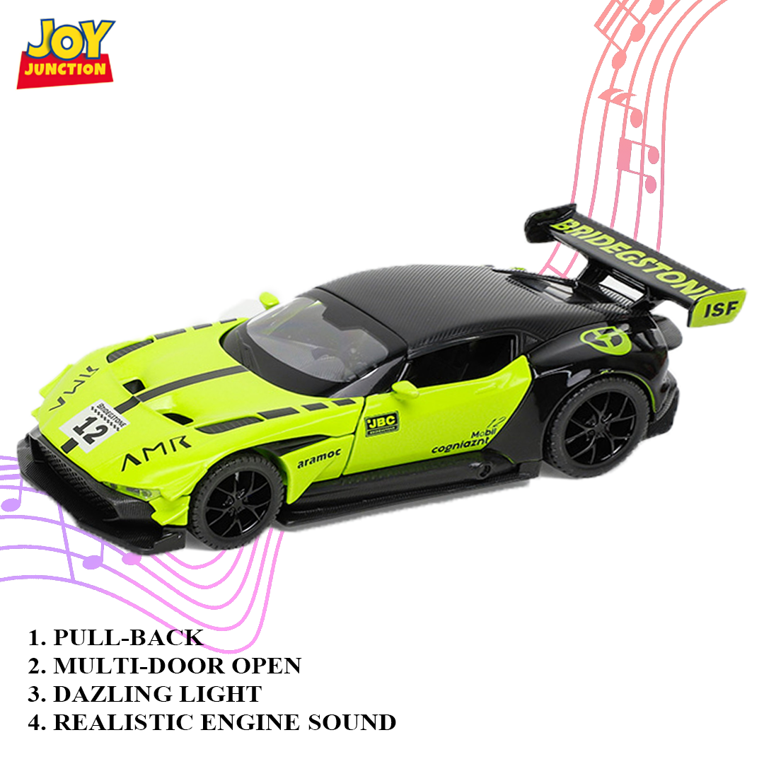 Aston Martin Limited Edition 1:32 Scale Metal Pull Back Toy car with Openable Doors, Light & Engine Sound