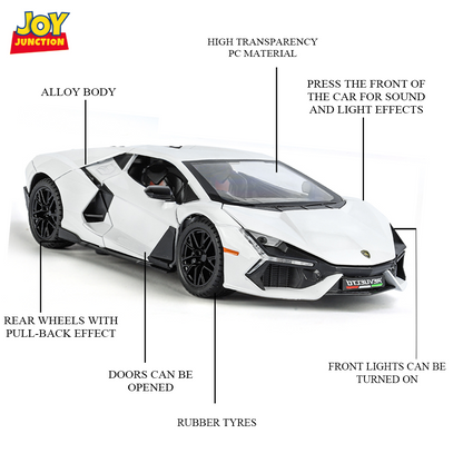 Lamborghini Daniel Street 1:24 Scale Alloy Metal Pullback Toy car with Openable Doors Light Music