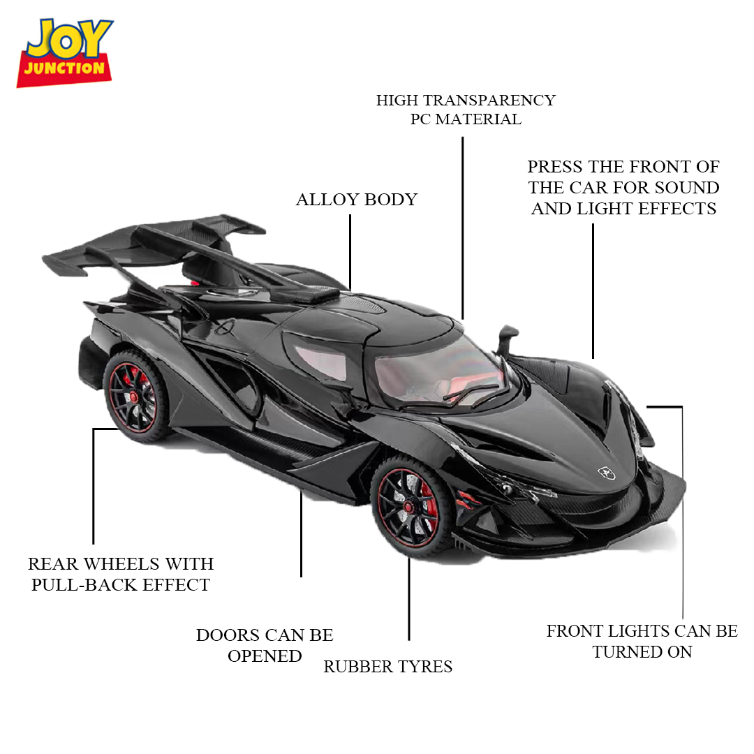 Apolloo IE CZ161 1:24 Scale Die-cast Alloy Toy Car with Lights, Sound & Openable Doors