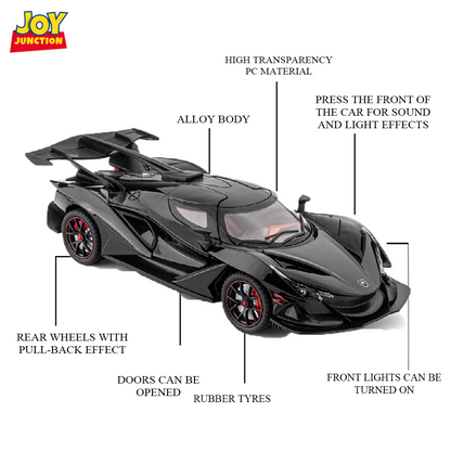 Apolloo IE CZ161 1:24 Scale Die-cast Alloy Toy Car with Lights, Sound & Openable Doors
