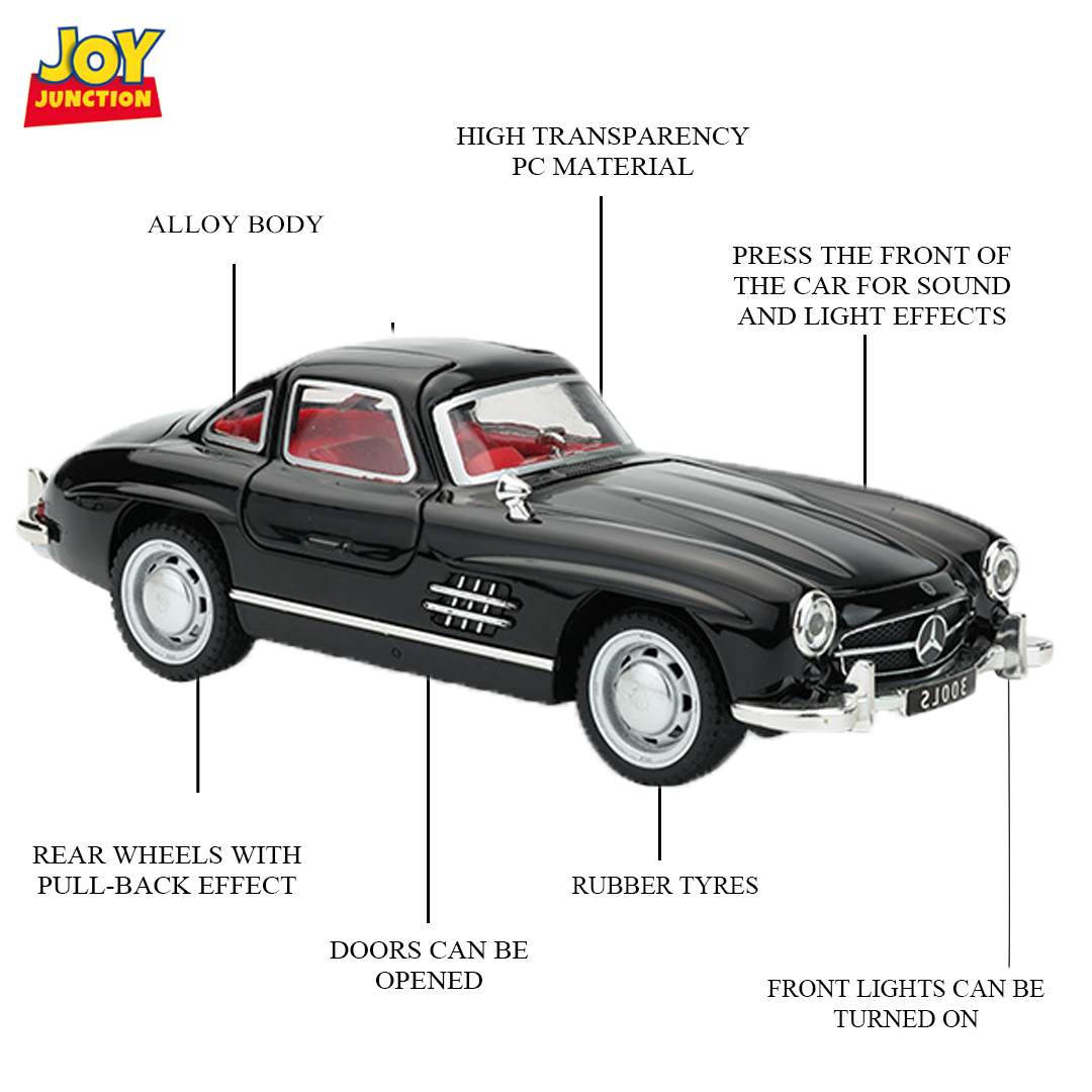 Mercedez Benzz 300SL Diecast Car 1:32 Scale – Metal Model with Lights, Sound & Pull-Back Action - Image 6