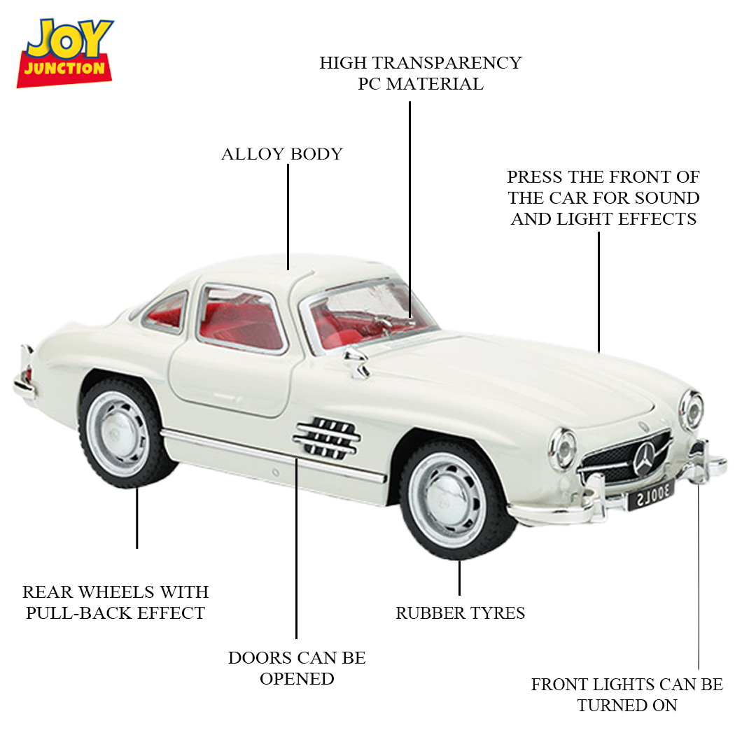 Mercedez Benzz 300SL Diecast Car 1:32 Scale – Metal Model with Lights, Sound & Pull-Back Action - Image 20