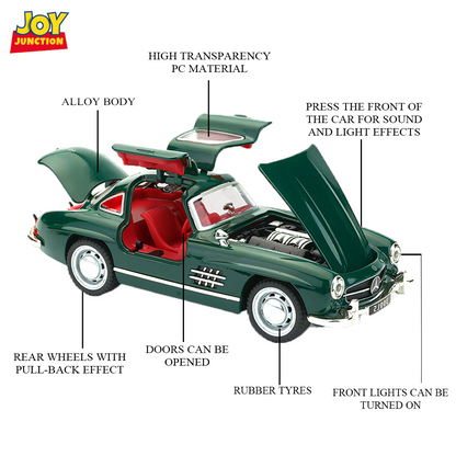 Mercedez Benzz 300SL Diecast Car 1:32 Scale – Metal Model with Lights, Sound & Pull-Back Action - Image 11