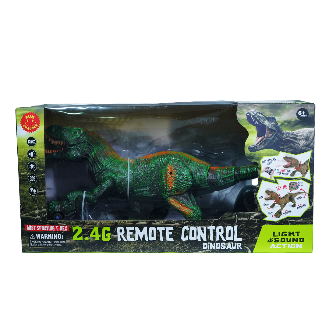 2.4G Remote Control - Big Dinosour T-Rex Toy with Light,Sound & Spray Effect (Rechargeable Battery)
