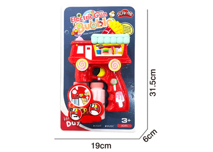 Electric Bubble Gun Toy for Kids – French Fries Bubble Shooter with Lights, Music & 2 Bubble Liquid Bottles