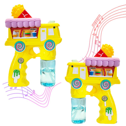 Electric Bubble Gun Toy for Kids – French Fries Bubble Shooter with Lights, Music & 2 Bubble Liquid Bottles