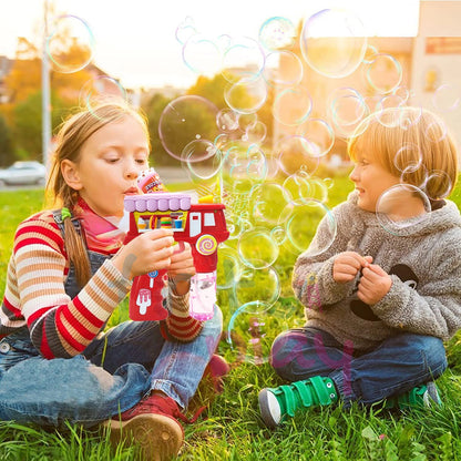 Electric Bubble Gun Toy for Kids – Popcorn Bubble Shooter with Lights, Music & 2 Bubble Solution Bottles