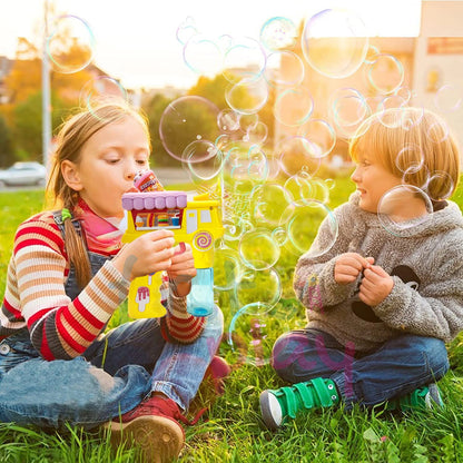 Electric Bubble Gun Toy for Kids – Popcorn Bubble Shooter with Lights, Music & 2 Bubble Solution Bottles