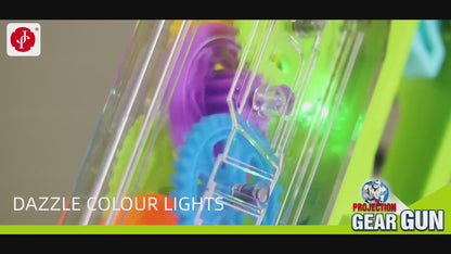 Projection Transparent Gear Gun Toy with 3D Lights & Sound